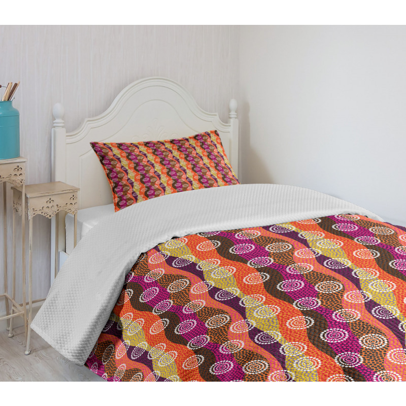 Colorful Circles and Dots Bedspread Set