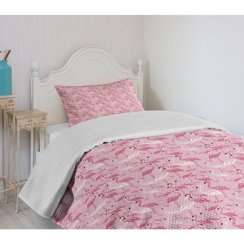 Animals in Pinkish Tones Bedspread Set