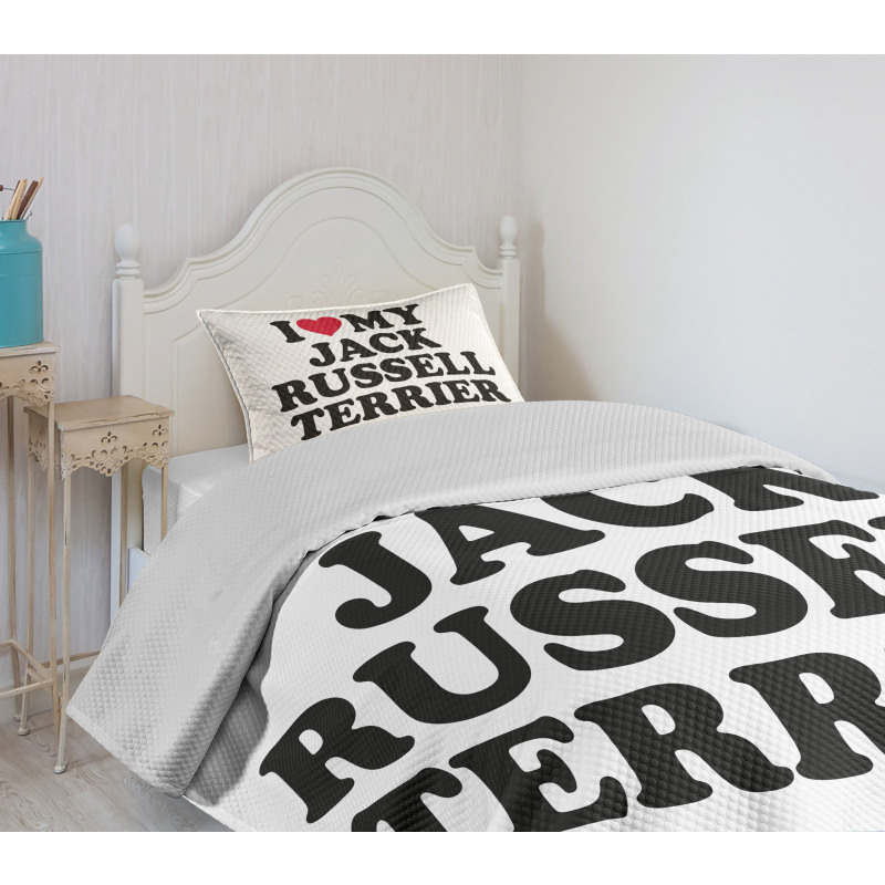 I Love My Dog Words Bedspread Set