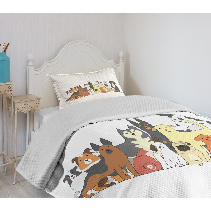 Husky and Jack Russel Terrier Bedspread Set