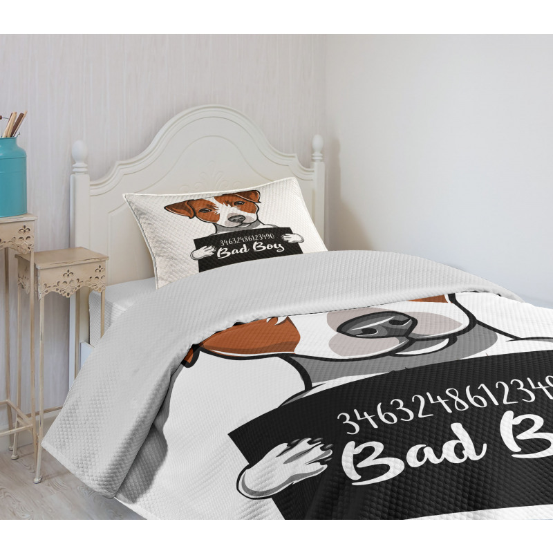 Dog Holding a Sign Bedspread Set