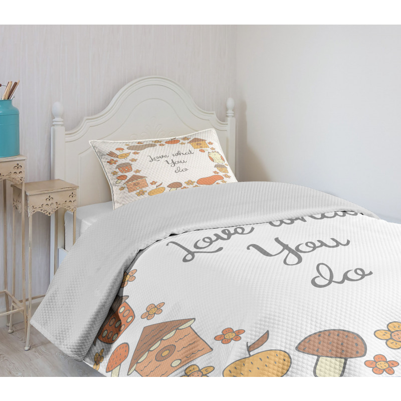 Warm Autumn Tones Cartoon Bedspread Set