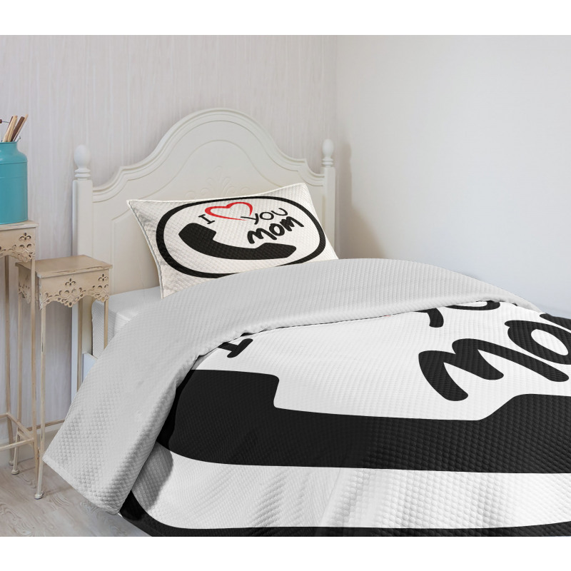 I Love You Mom Message Bedspread Set