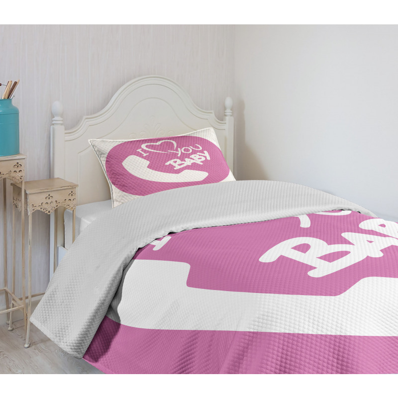 I Love You Baby Message Bedspread Set