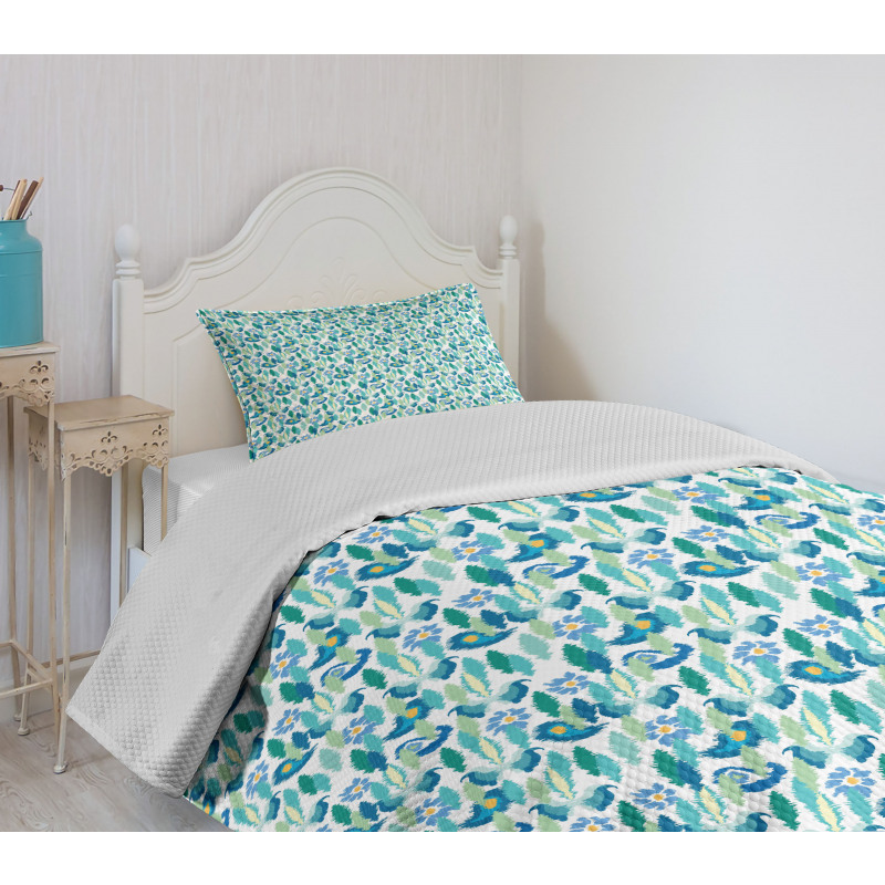 Vibrant Floral Motifs Bedspread Set