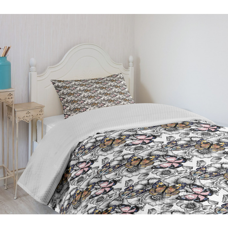 Monarch Butterfly Retro Bedspread Set