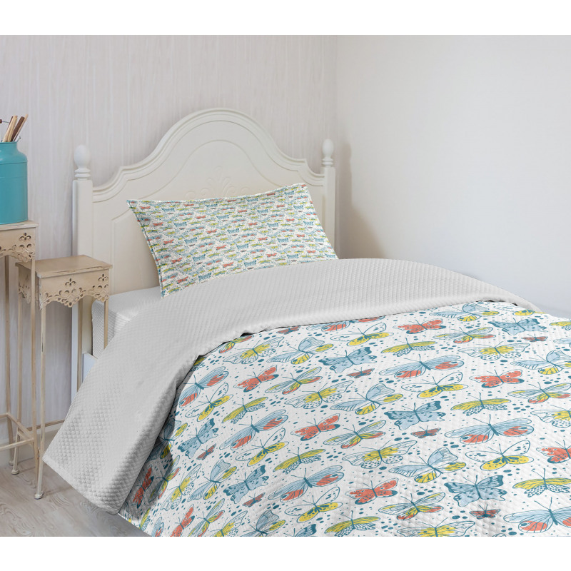 Simplistic Butterflies Art Bedspread Set