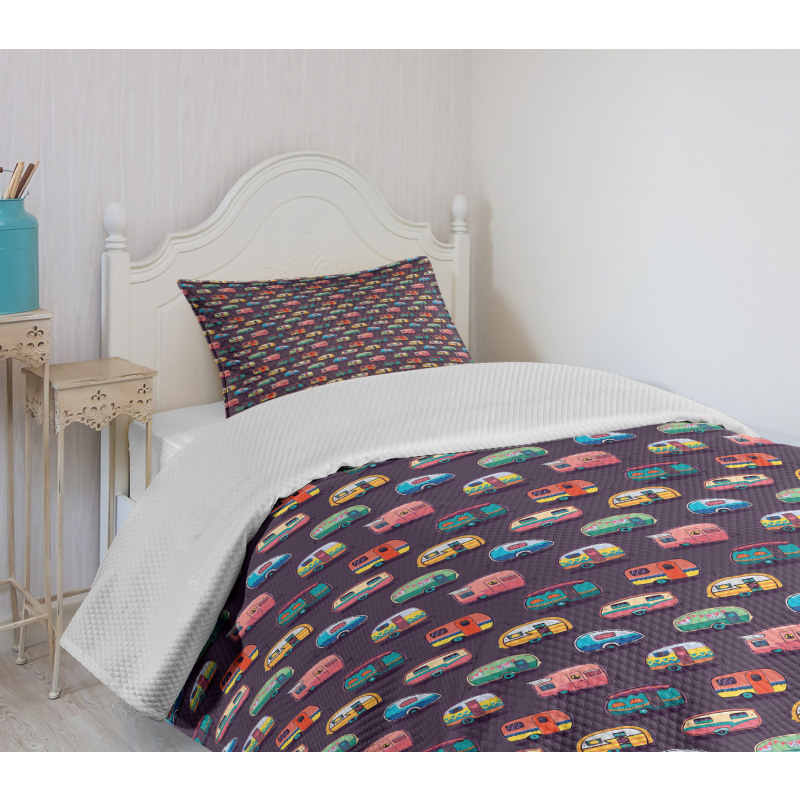 Retro Colorful Vans Bedspread Set