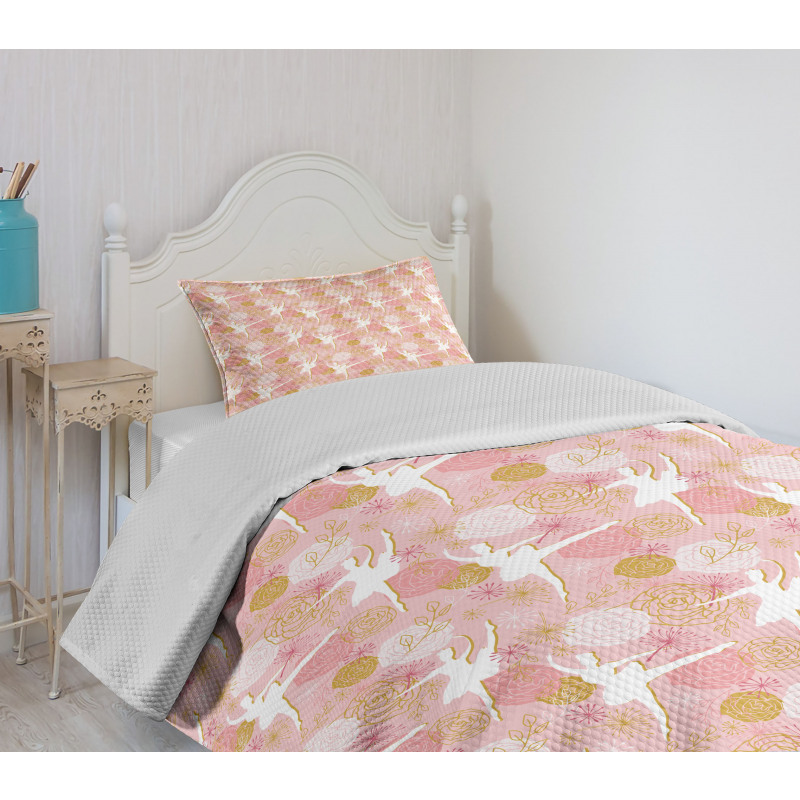 Roses Dancers Silhouettes Bedspread Set