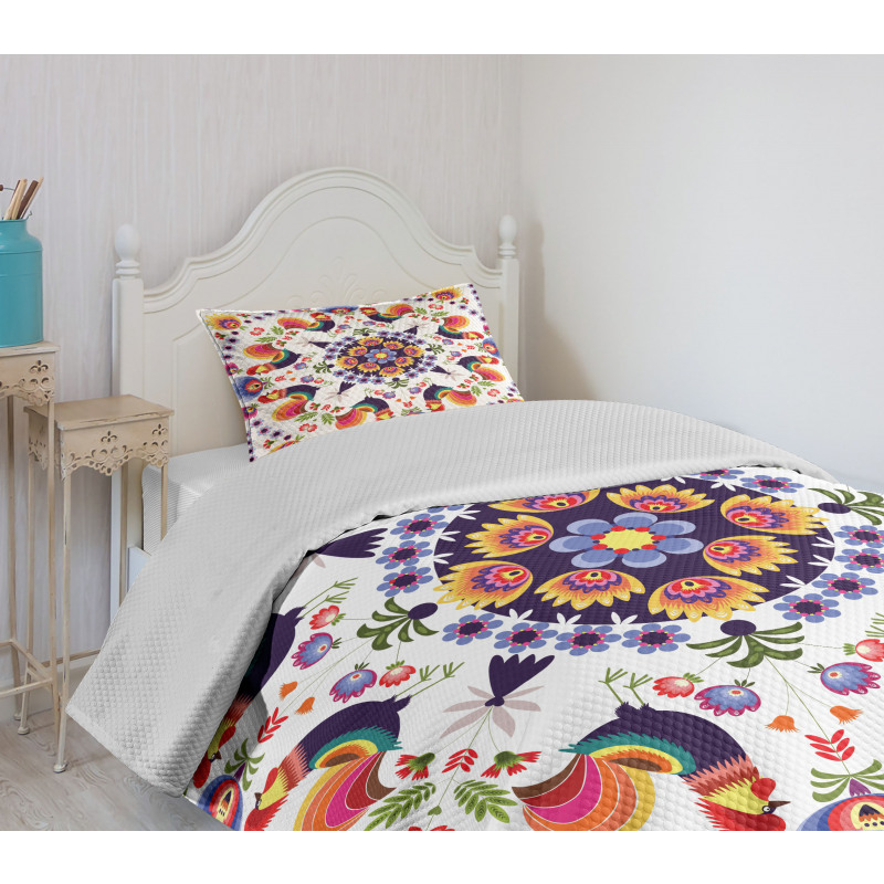 Folkloric Flowers Bedspread Set