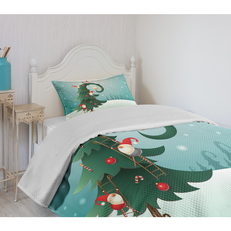 Christmas and Gnomes Bedspread Set