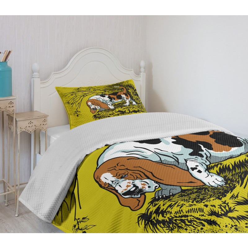 Hunting Dog Woods Bedspread Set