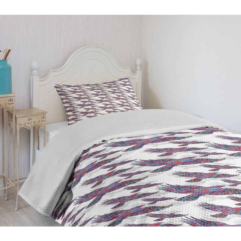 Vivid Flying Bird Bedspread Set