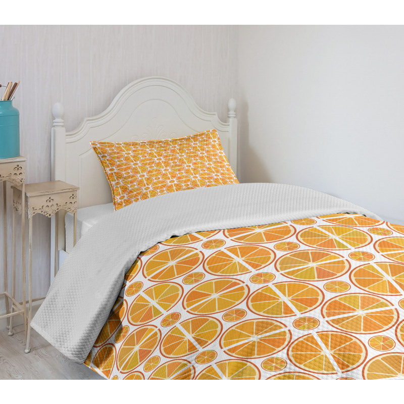 Citrus Fruit Slices Bedspread Set