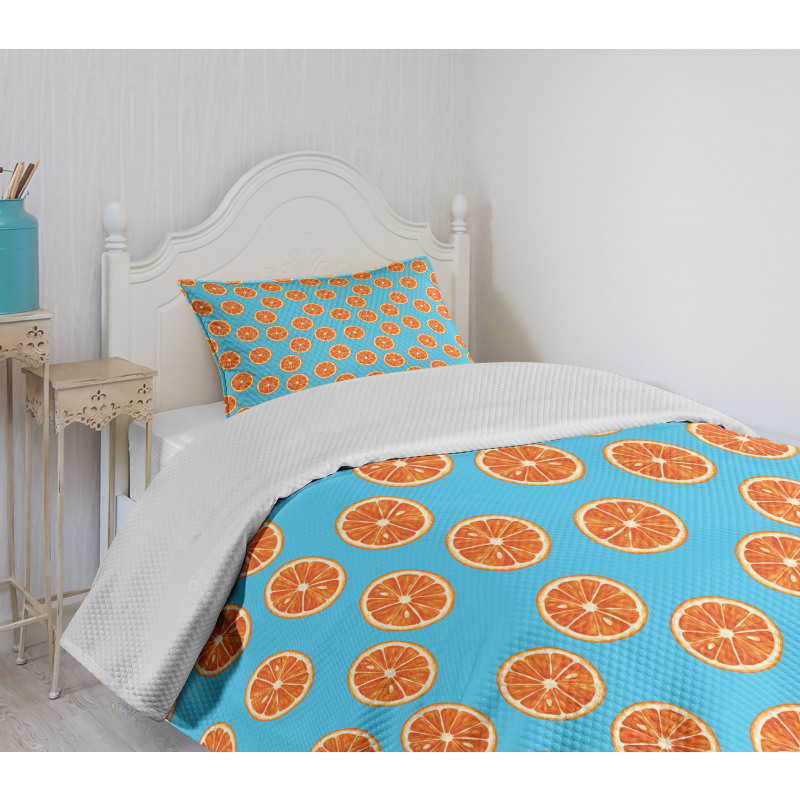 Exotic Citrus Fruit Round Bedspread Set