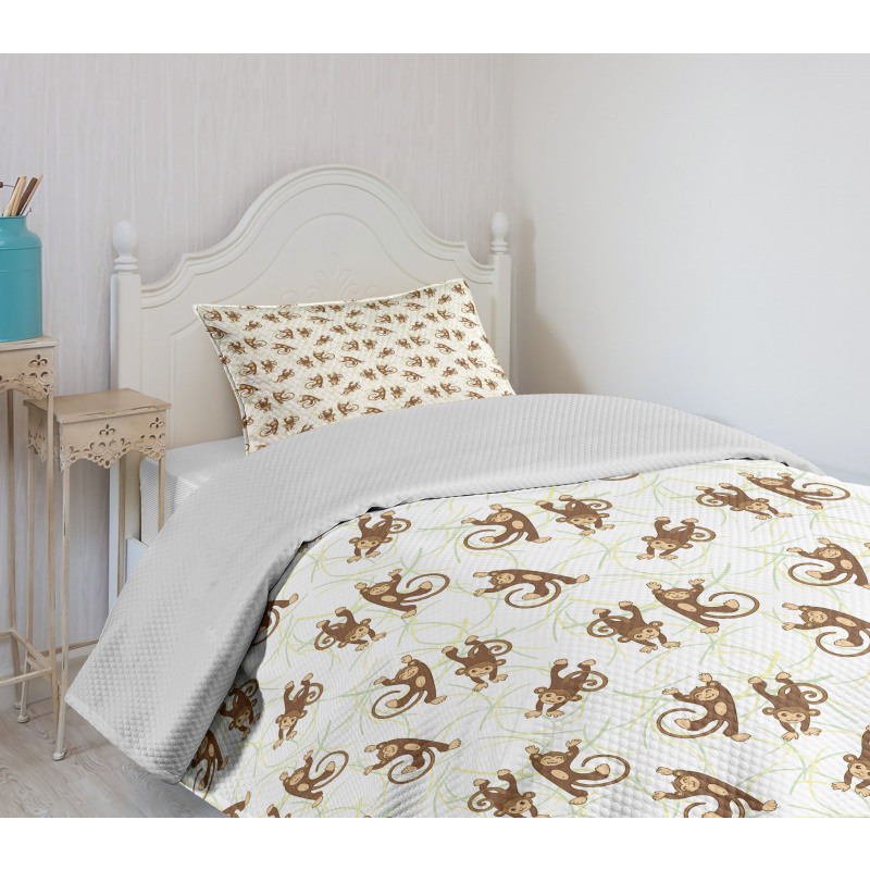 Cheerful Monkeys Bedspread Set