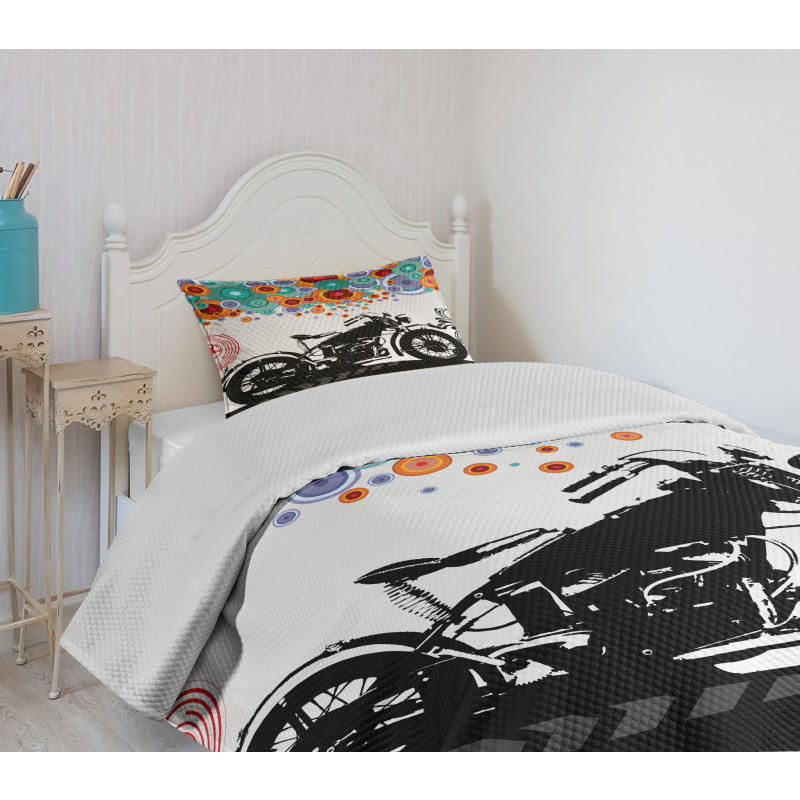 Urban Abstract Circles Bedspread Set