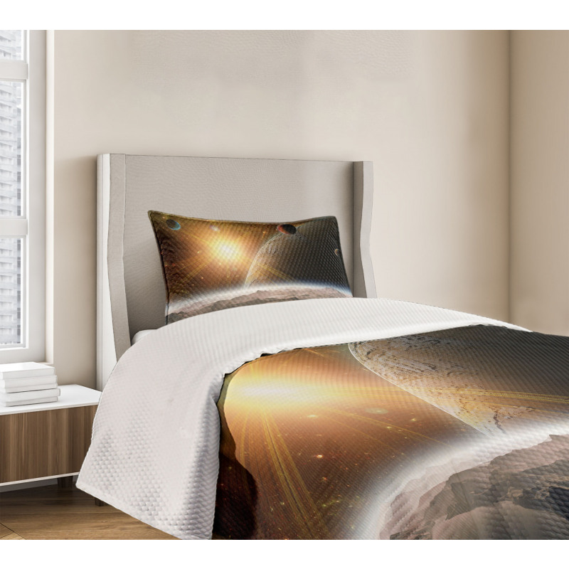 Moons Universe Earth Bedspread Set