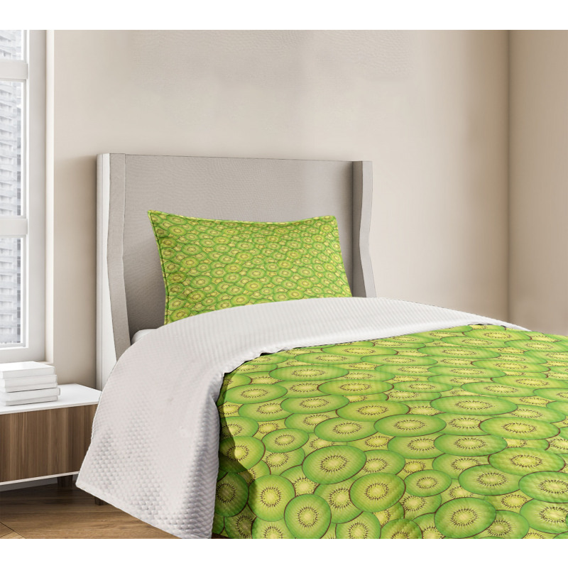 Exotic Fruit Slices Pattern Bedspread Set