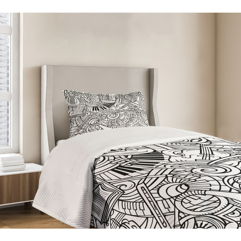 Chaotic Doodle Musical Bedspread Set