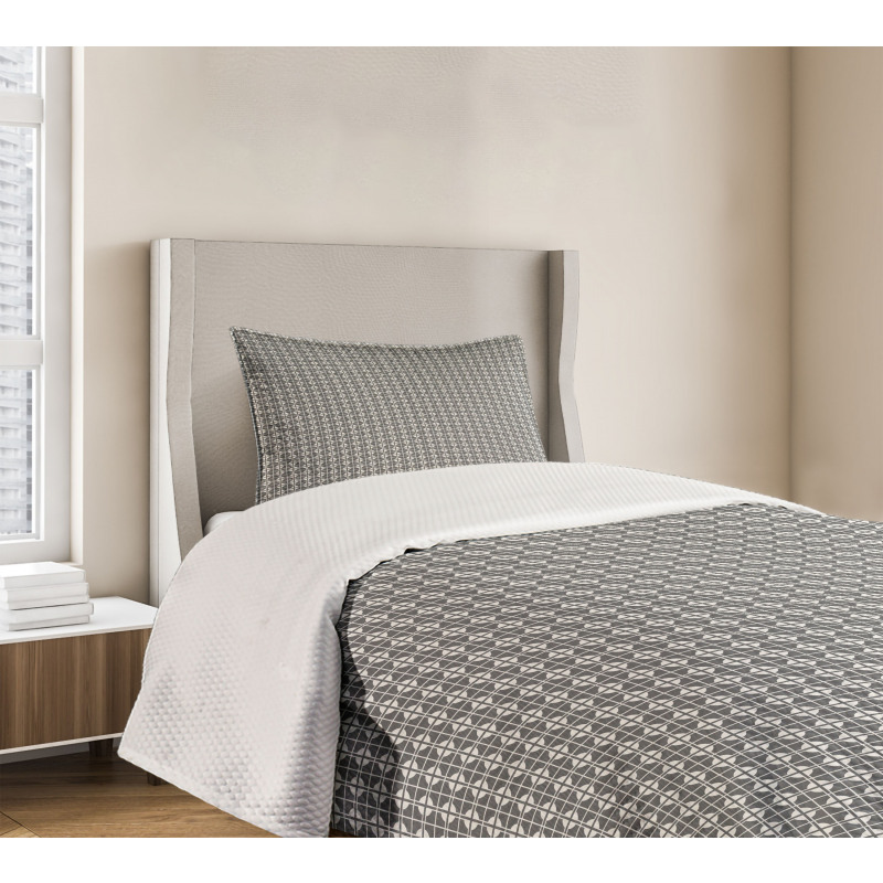 Lines Squares and Rounds Bedspread Set