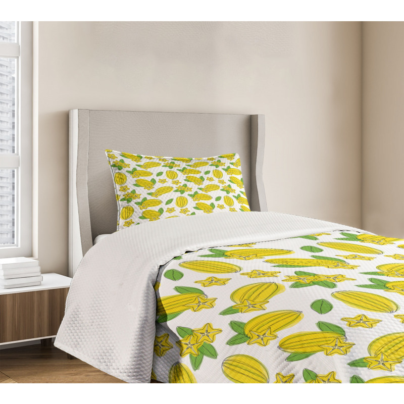 Carambola Star Fruit Exotic Bedspread Set