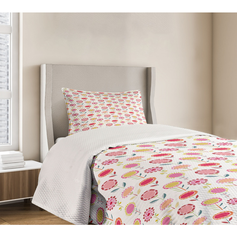 Vibrant and Doodle Style Bedspread Set