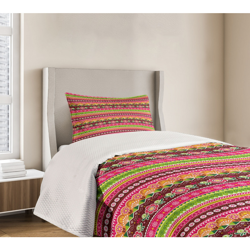 Colorful Abstract Flower Bedspread Set