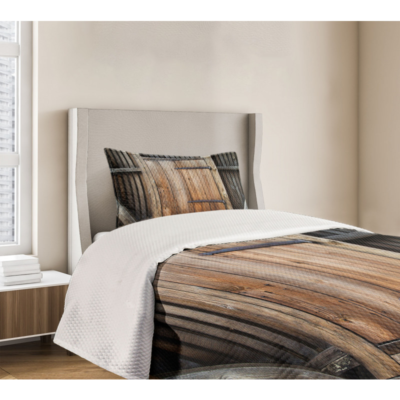 Rustic Rural Wood Door Bedspread Set