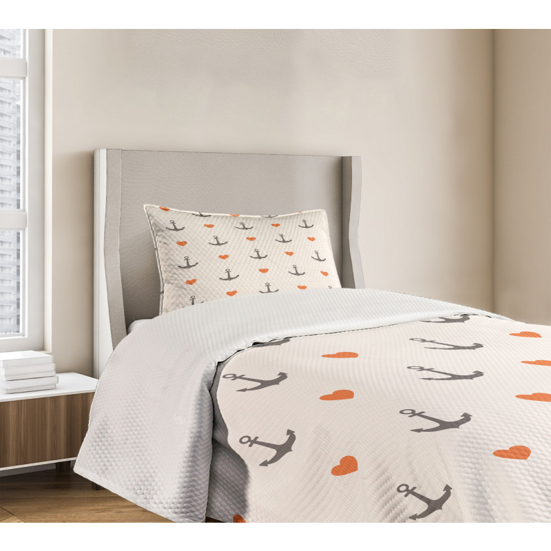 Anchors and Hearts Bedspread Set