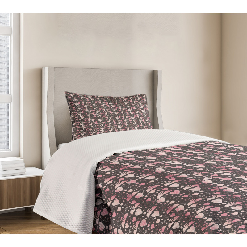 Love Swans Hearts Bedspread Set