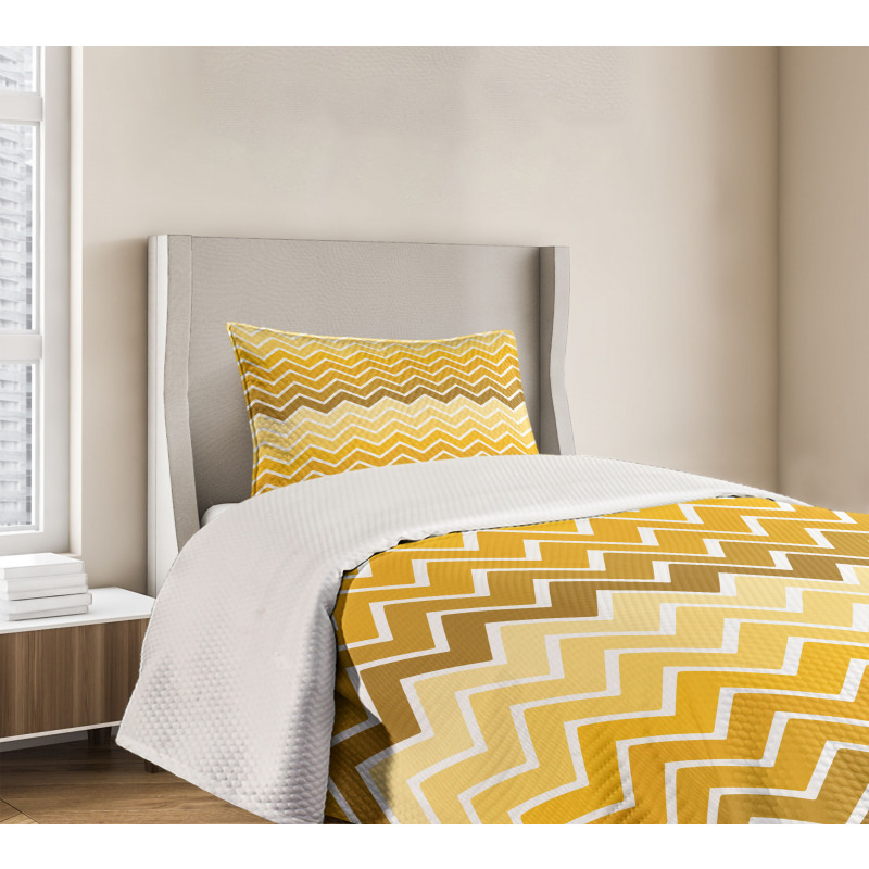 Chevron Zigzag Ombre Bedspread Set