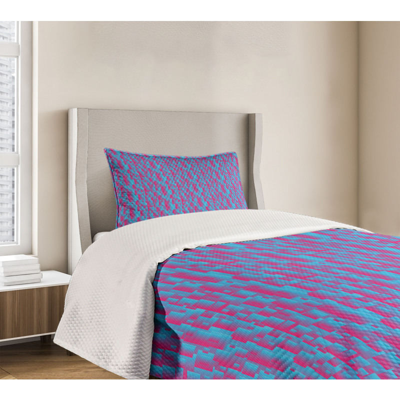 Modern Squares Bedspread Set