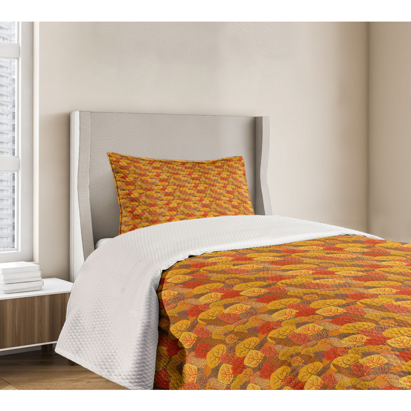 Warm Tones Fall Forest Bedspread Set