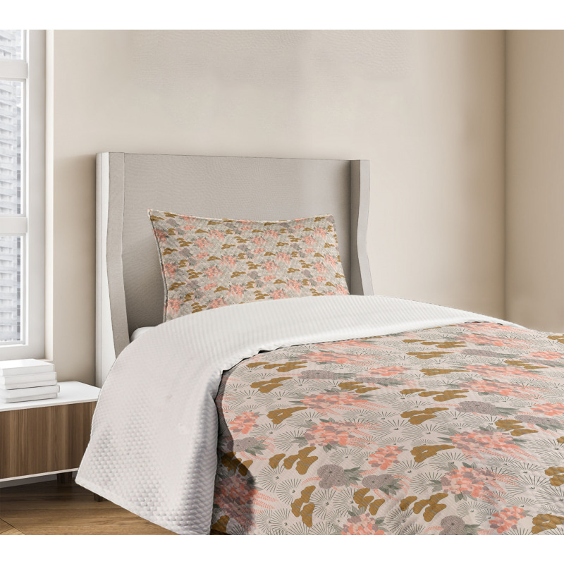 Aster Flowers Scene Bedspread Set