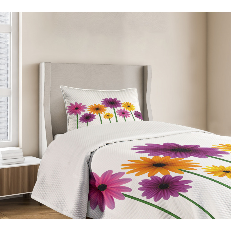 Simple Spring Flowers Bedspread Set