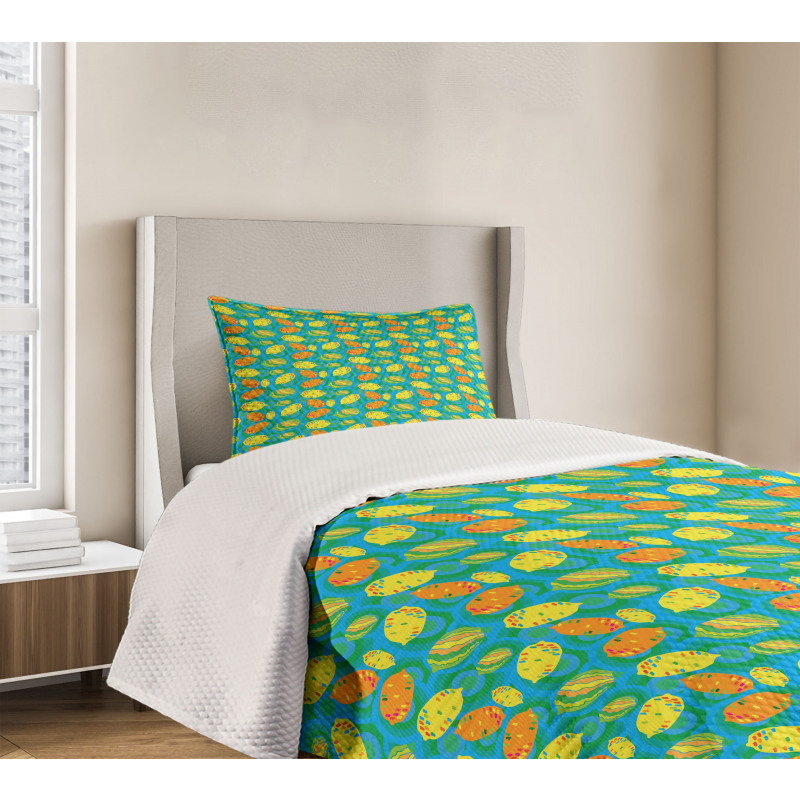 Funky Color Citrus Cartoon Bedspread Set