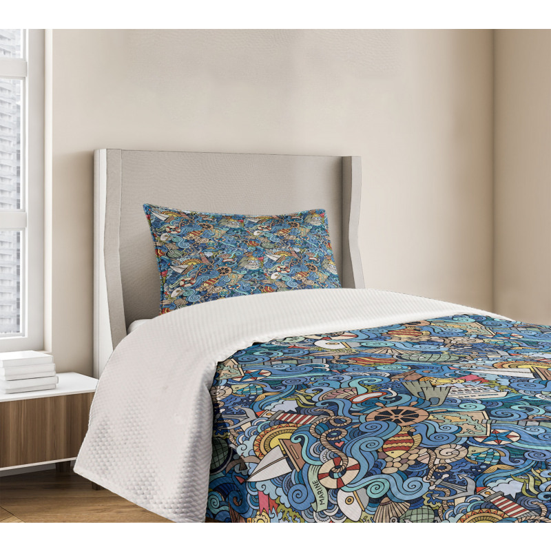 Abstract Sea Shells Bedspread Set