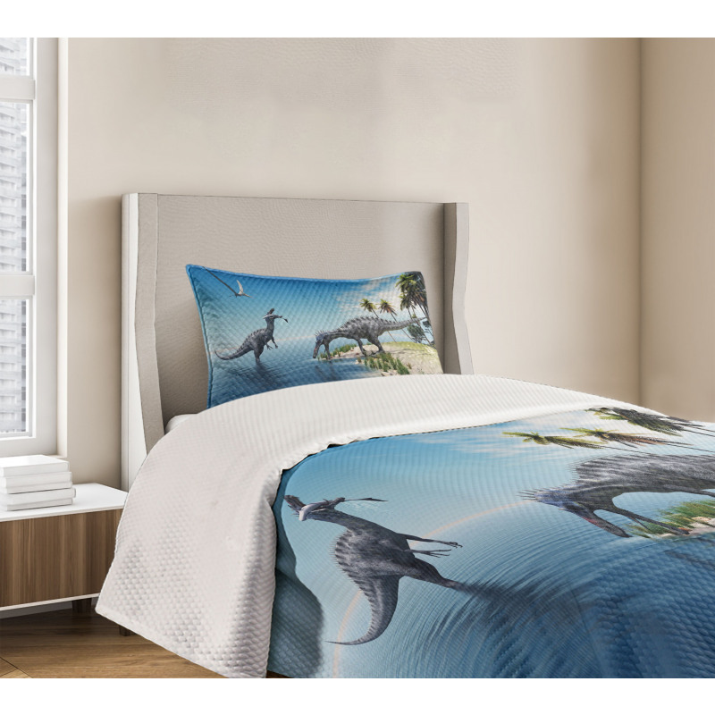 Wild Suchomimus Dinosaur Bedspread Set