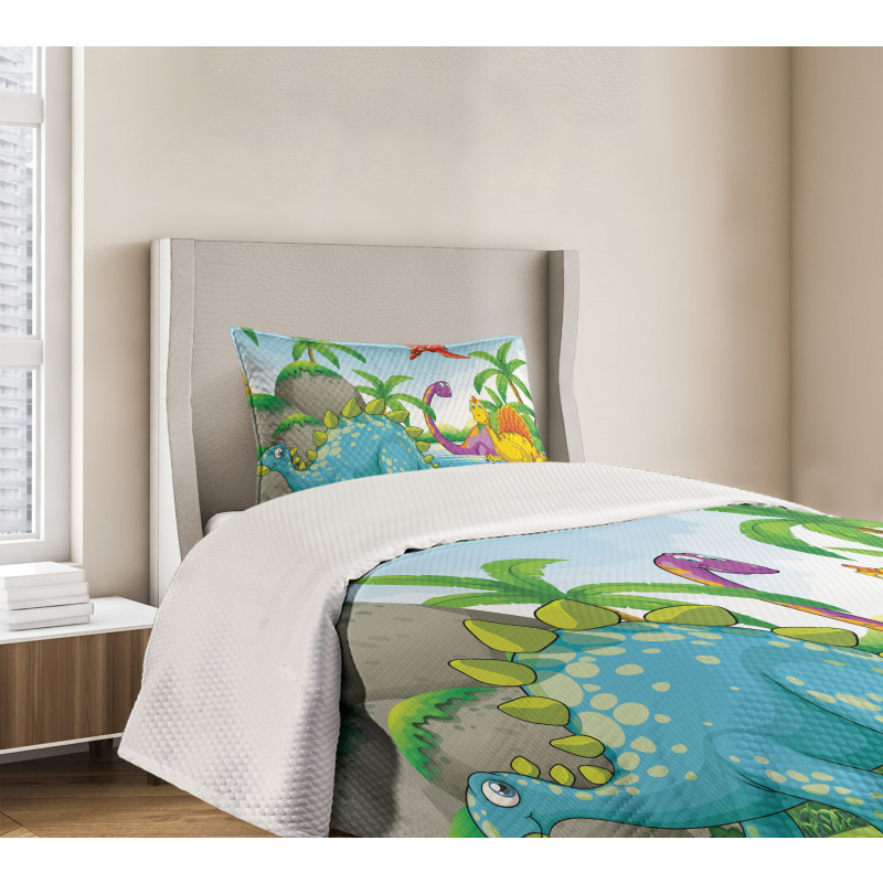 Dinosaurs in the Jungle Bedspread Set