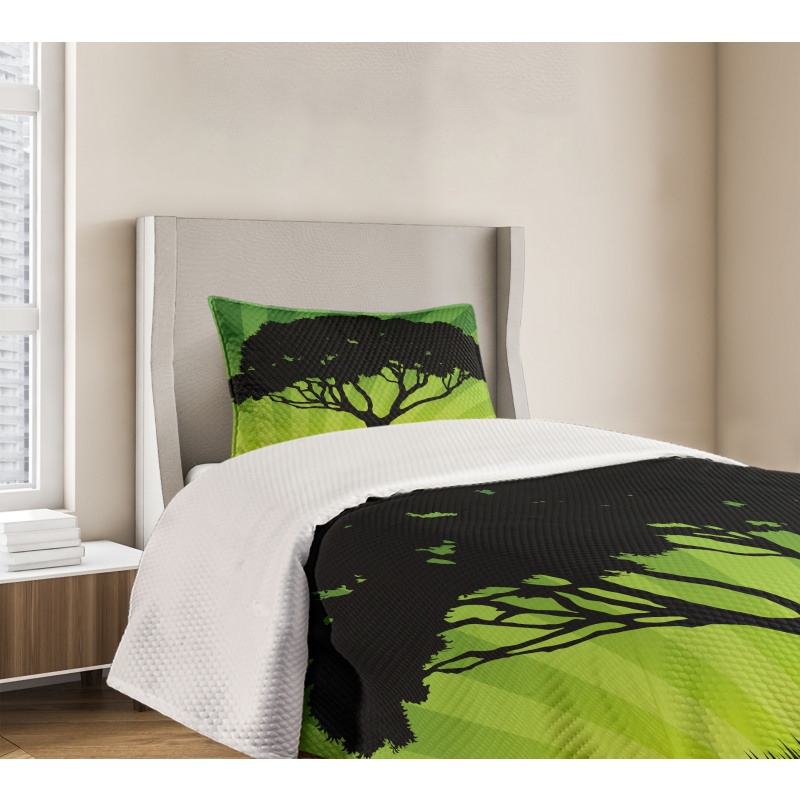 Funky Sunset Nature Art Bedspread Set