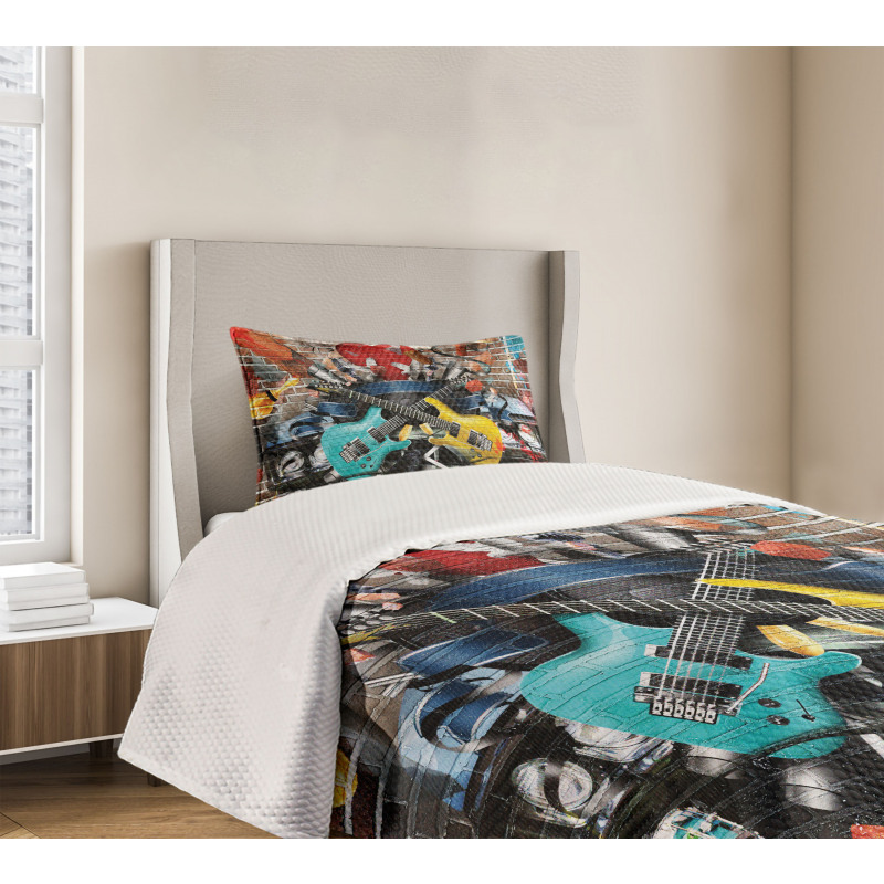 Collage Instrument Joyful Bedspread Set