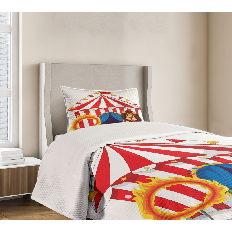 Lion and a Fire Ring Bedspread Set