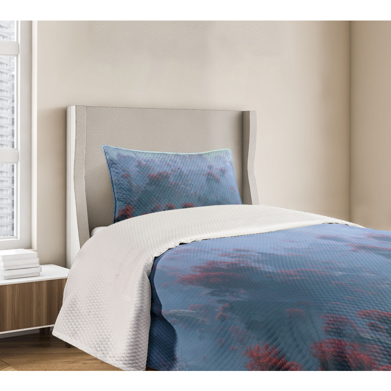 Autumn Trees in Mist Bedspread Set