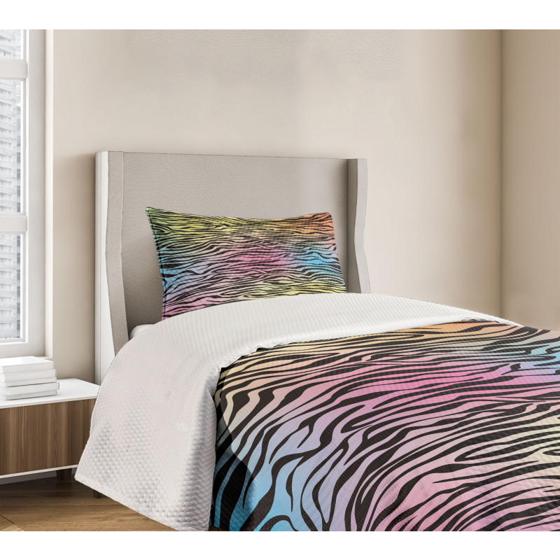 Colorful Wildlife Zebra Bedspread Set