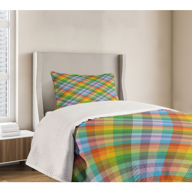 Colorful Summer Madras Style Bedspread Set