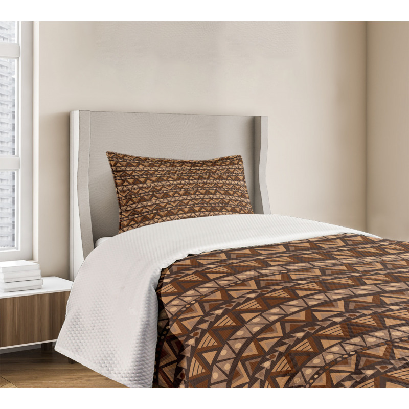 Primitive Motif Earthy Tone Bedspread Set