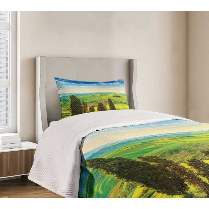 Rural Sunset in Italy Bedspread Set