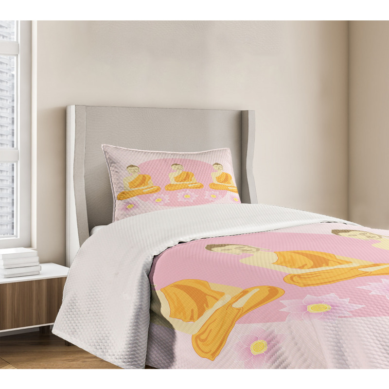 Lotus Flower Ethnic Art Bedspread Set