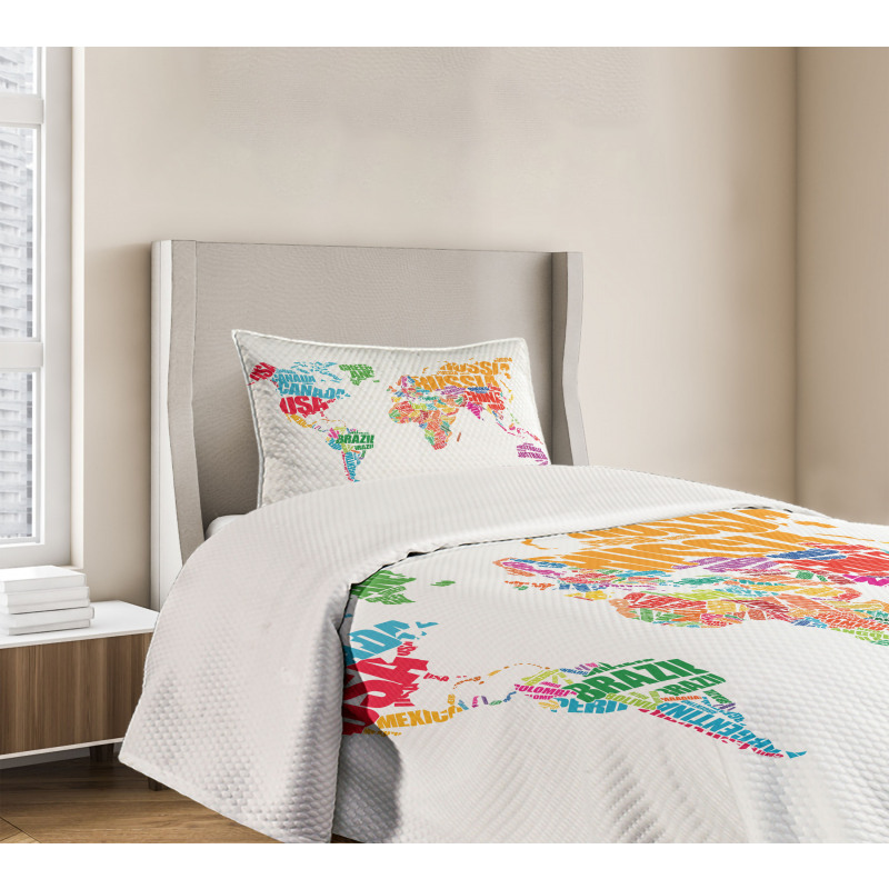 World Europe America Bedspread Set